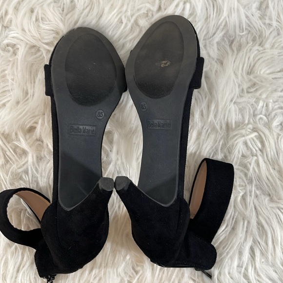 BELLA MARIE Elysa Open Toe Ankle Strappy Heels Black Suede Size 8.5 - Picture 11 of 15
